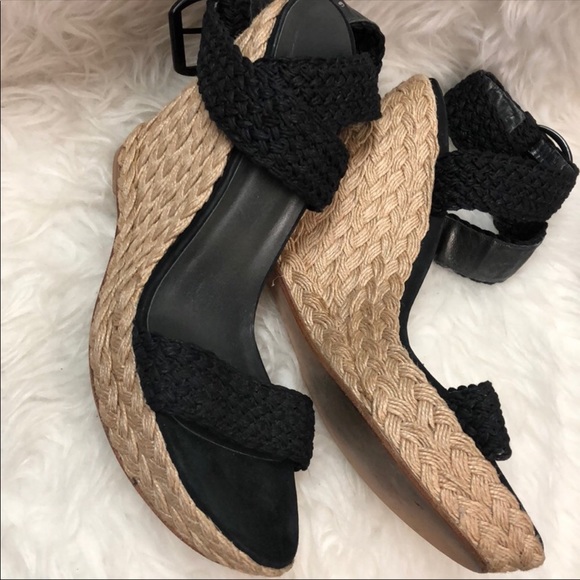 Stuart Weitzman Leather Espadrille Sandal Wedge - Picture 7 of 8